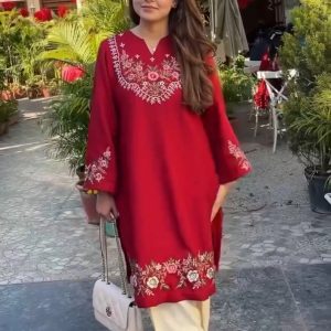 Red Embroidered Co-ord set