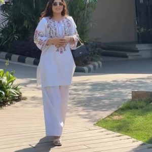 Full White Embroidery Co-ord Set