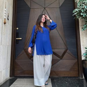 Royal blue embroidery Farsi cord set