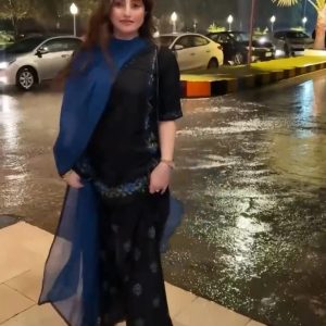 Classic black blue duppta suit