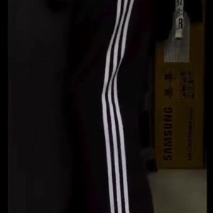 White stripes track pants