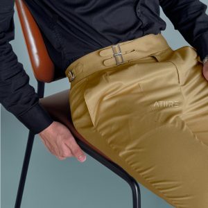 CAMEL BROWN DOUBLE PLEATED BUCKLE GURKHA PANTS