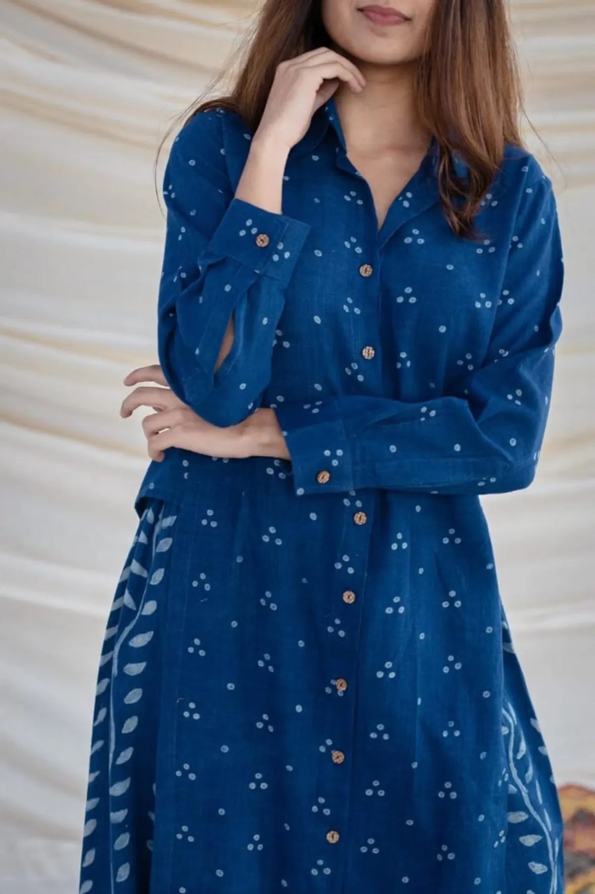 New Printed Kurta Pant Set Blue - Image 4