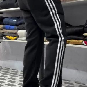 White stripes track pants