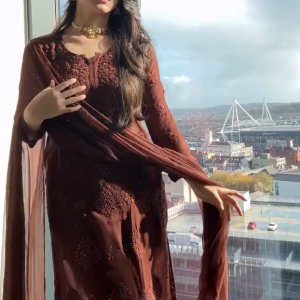 DESIGNER WEAR EXCLUSIVE GEORGETTE WITH EMBROIDERY SUIT WITH DUPATTA