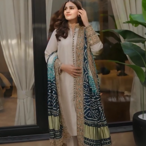 Chunri bandhini with mukaish kamdani work dupatta shalwar.