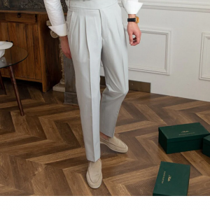 ASH GREY CLASSIC BUCKLE GURKHA PANTS