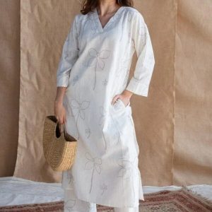 Pure Cotton kurti with self print with Plazo